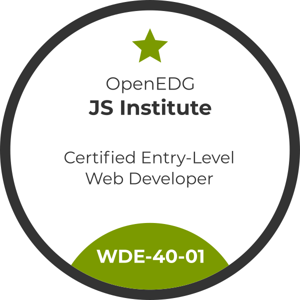 WDE™ – Certified Entry-Level Web Developer