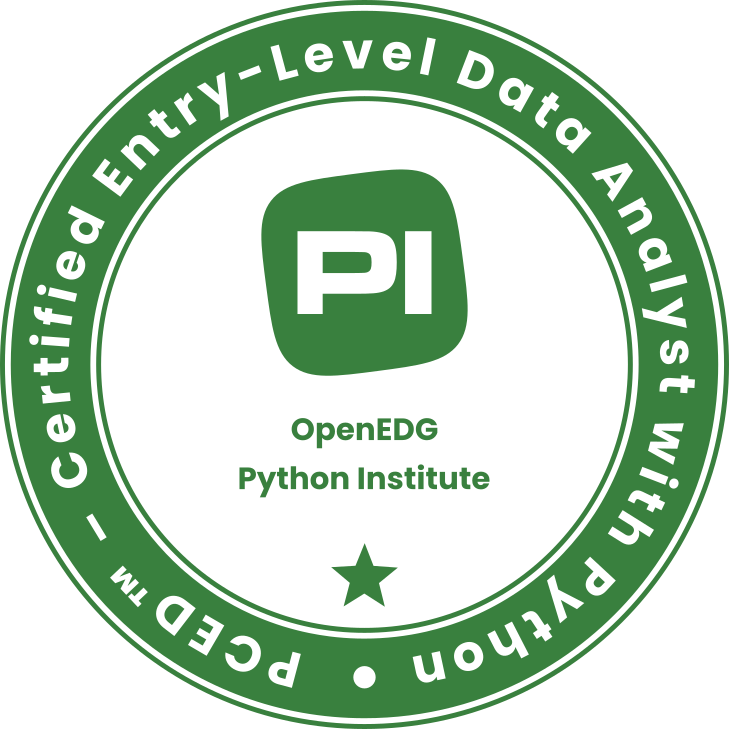 PCED™ – Certified Entry-Level Data Analyst with Python