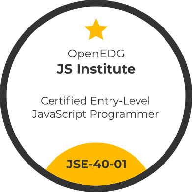 JSE™ – Certified Entry-Level JavaScript Programmer