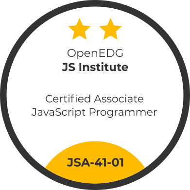 JSA™ – Certified Associate JavaScript Programmer