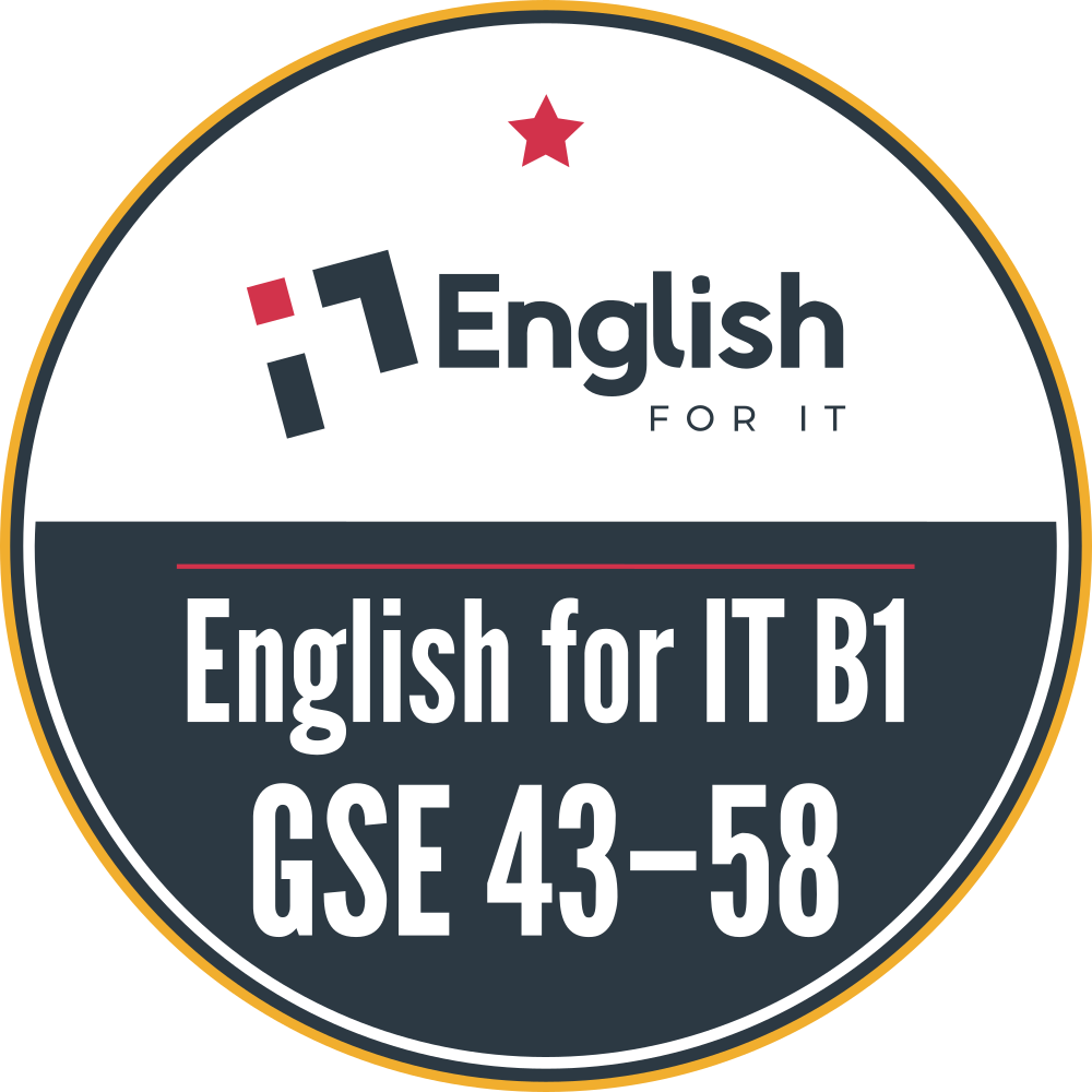 English for IT B1 (GSE 43–58) Certification