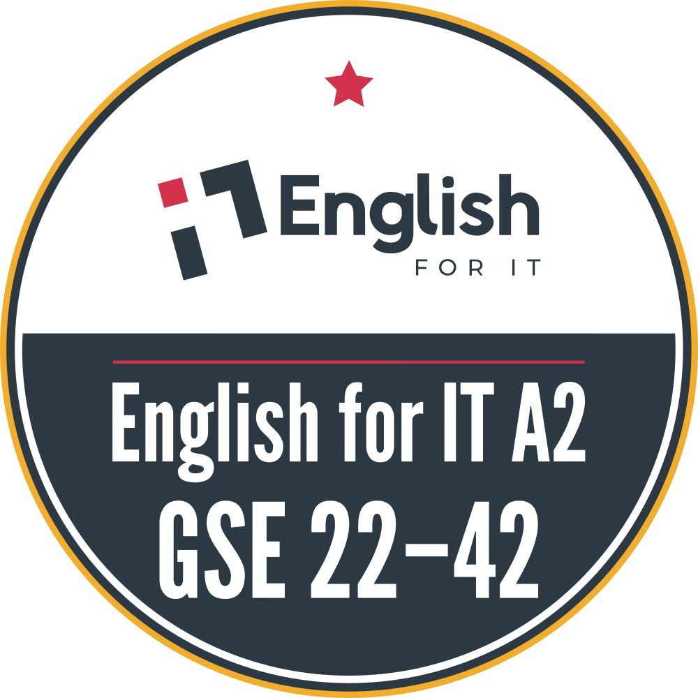 English for IT A2 (GSE 22–42) Certification