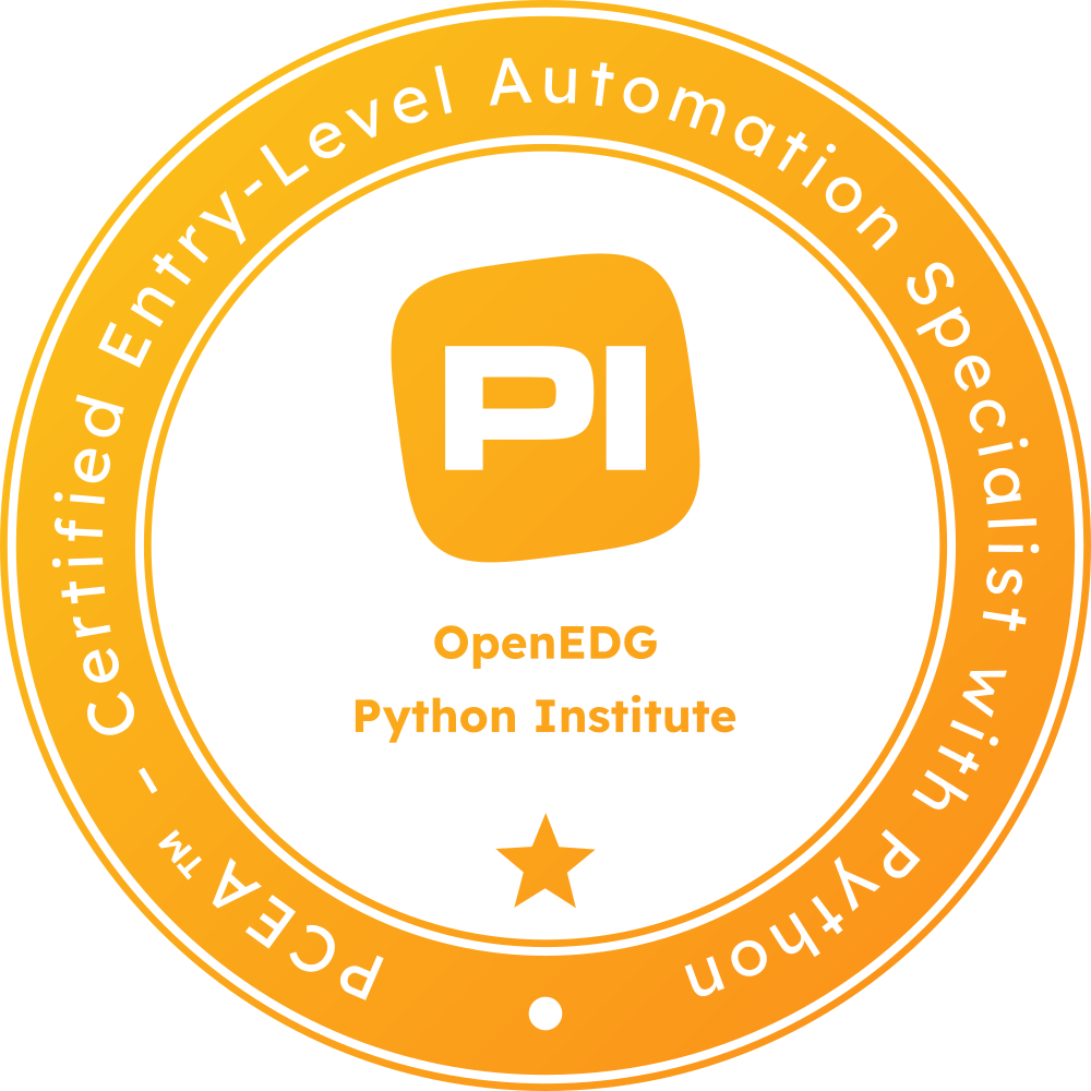 PCEA™ – Certified Entry-Level Automation Specialist with Python